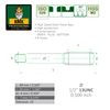 KRÓL 1/2-13 UNC Thread Tap Set, 3pc HSS-M2 Taper, Plug, Bottom, High Production Hand Tapping Tools