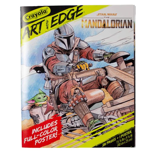 Crayola Mandalorian Coloring Book with Poster, Baby Yoda Featured, 28 Pages