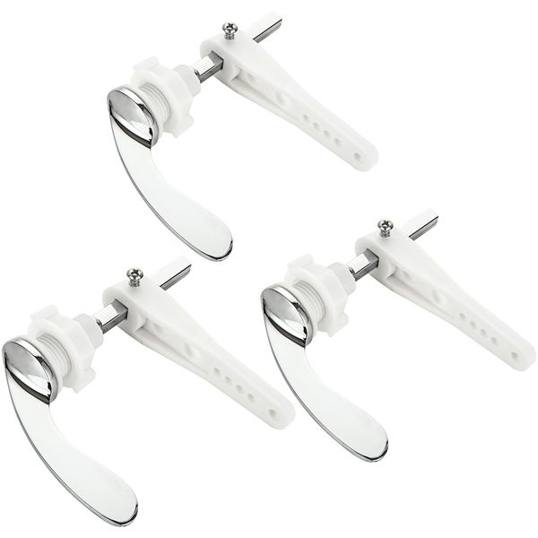 SHUESS 3 Pcs Toilet Flush Handle - Toilet Handle Replacement - Zinc Alloy Toilet Handles Flush Lever, White