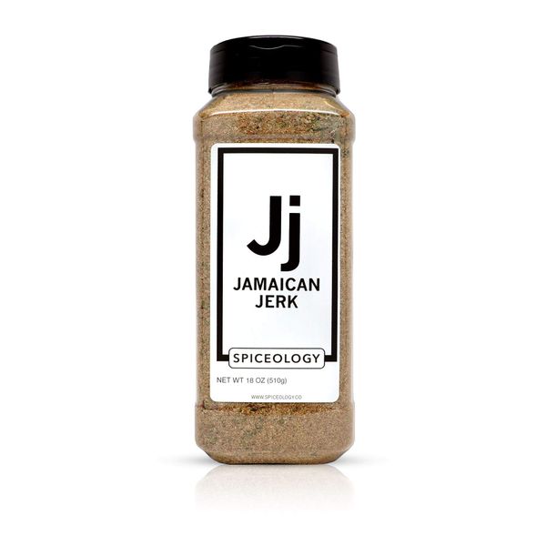 Spiceology - Jamaican Jerk Smoky Caribbean Rub - BBQ Rubs, Spice Blends and Seasonings - Use On: Seafood, Beef, Chicken, Pork, Chili, Squash, Nuts, Vegetables, and Sweet Potato Fries - 18 oz