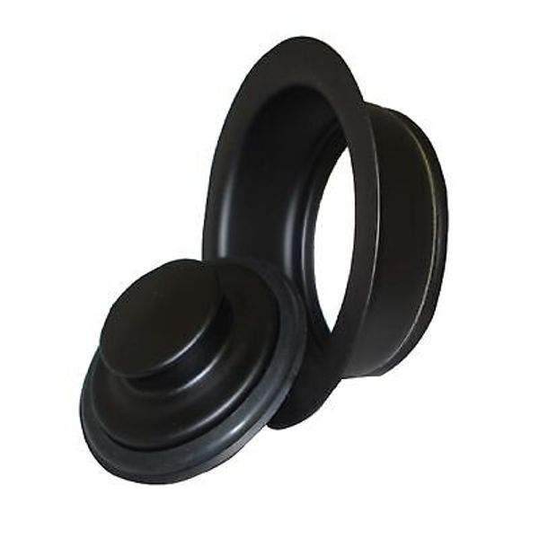 Kitchen 3-Bolt Garbage Disposal 3.5" Sink Drain Flange and Stopper Set, Black