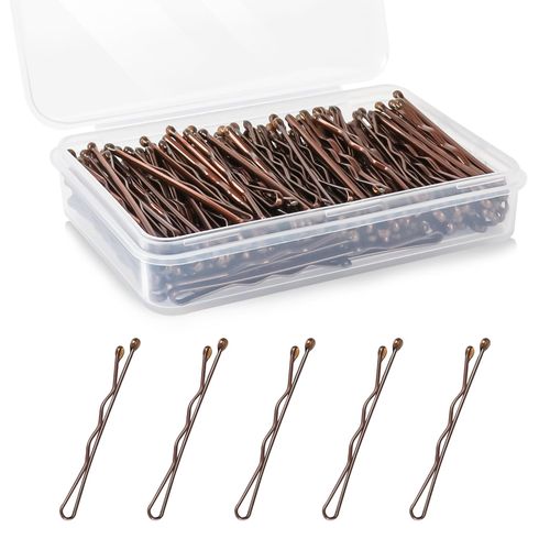 Mini Bobby Pins Brown, 150 Count 1.38 Inch Small Hair Bobby Pins with Storage Box for Kids, Girls and Women, Premium Hair Mini Bobby Pins for All Hair Types - Brown