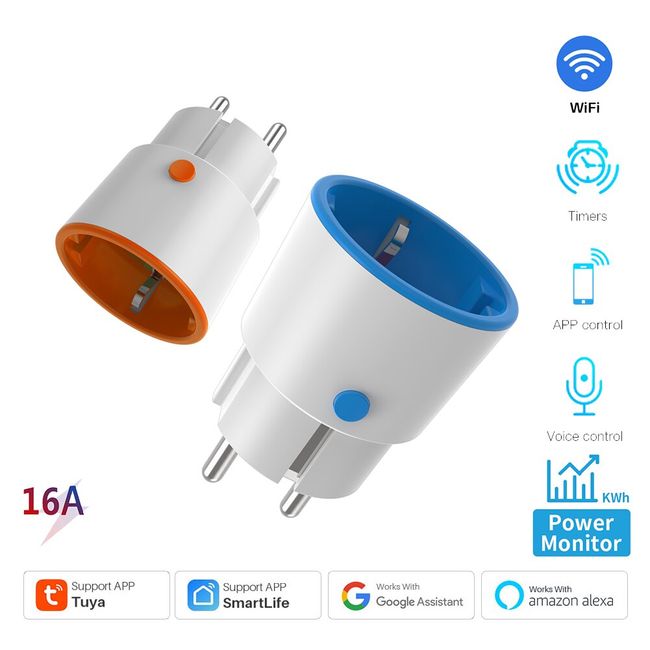 Tuya WiFi Smart Plug Socket Italy 16A Power Monitor Timing Function Smart  Life APP Control Outlet Works With Alexa Google Home - AliExpress