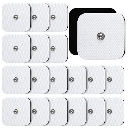 TENS Unit Replacement Pads, 20PCS 3.5mm Snap Electrode Pads, Self-Adhesive Electrode Reuse More Than 30 Times, Compatible with TENS Devices with 3.5mm Connetor