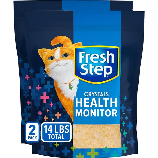 Crystals Health Monitoring Cat Litter, Unscented, 14 Lbs Total, (2 Pack of 7Lb B