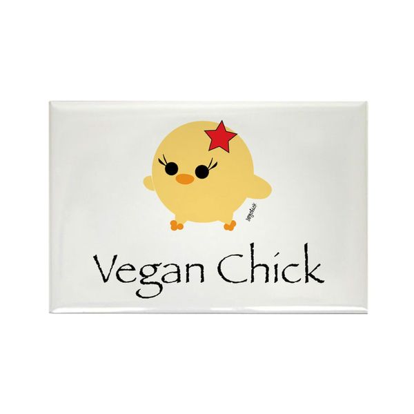 CafePress 100% Vegan Rectangle Magnet, 3"x2" Refrigerator Magnet
