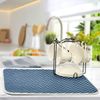 Nautical Navy Stripes Dish Drying Mat for Kitchen, Absorbent Microfiber Drying Pad Dish Mat, 24" X 18"