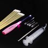 Airgoesin Tonsil Stone Removal Set: 1 Stainless Steel Tonsil Stone Removal Tool, 1 Longer Tonsillolith Exorcism Kit with LED Light, 50 Swabs and 1 Curved Irrigator Syringe to Get Rid of Bad Breath