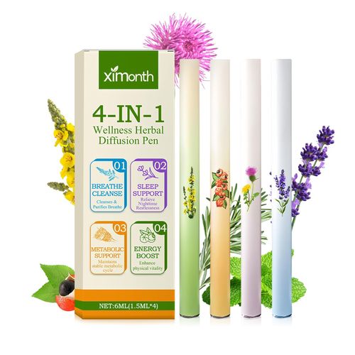 Pack of 4 Mullein Herbal Lung Cleanser, Mullein Lung Purifier, Upgraded Herbals Diffuser Pen, Mullein Aromatherapy Lung Cleansing Inhaler, for Men and Women