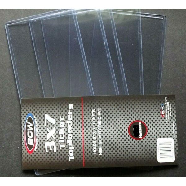 5 Loose BCW 3X7 Top Loader Holder Tickets and Stub Holders 