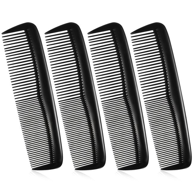 Xinjieda Hair Comb Cutting Comb Hair Combs for Hairdressing Comb Set, 4PCS Plastic Pocket Combs Fine and Standard Tooth Hair Fine Barber Salon Comb for Women Men Hair Care Tool