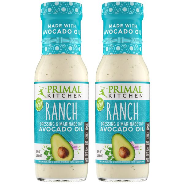 Primal Kitchen Ranch Dressing & Marinade, Made with Avocado Oil and Cage-Free Eggs, 8 Fluid Ounces, Pack of 2