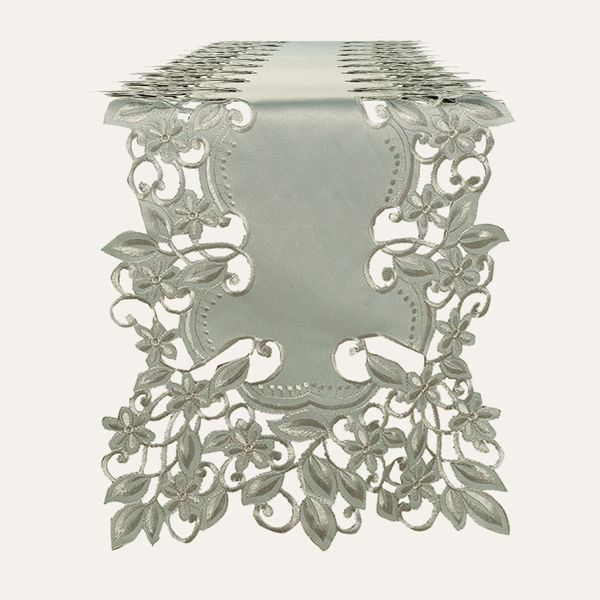 Gray Table Runner - Alvina Collection - Table Runners