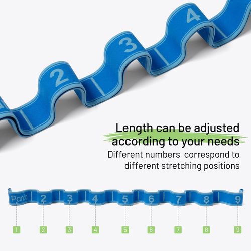 Slim Panda Yoga Stretching Band, Yoga Stretching Strap with 9 Lussen, Stretch Strap, Zeer Elastic Oefenband for Effective Stretch Training