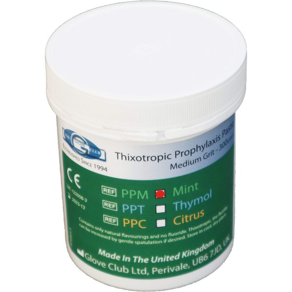 Glove Club Ltd Prophy Paste Thixotropic Mint 300gram Medium Grit Pink Teeth Polishing Cleaning Stain Removal