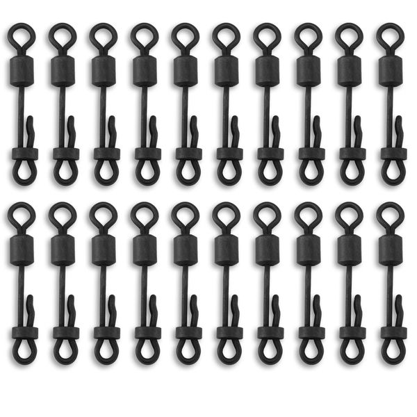 Bank Tackle Size 8 Clam Lock Quick Change Swivels (x 20 Pack)