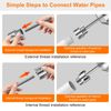 HJKLIUT Integrated Internal & External Pipe Threading Tool, PVC Pipe Threader Tool, Dual-Function Pipe Thread Cutting Kit for 1/2" & 3/4" (1/2''+3/4'')