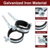 Sourcing Map 2 Pcs Adjustable Pipe Bracket Clamp, 6.3-6.6" (160-168mm) Wall/Ceiling Mount Pipe Hanger, Galvanized Iron, Black