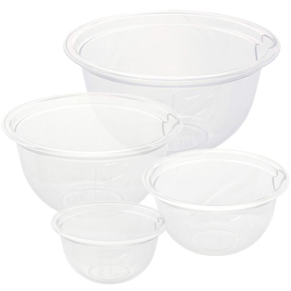 Nagao Ball Heat Resistant Cook Bowl Set, 2.8 inches (7 cm), 3.4 inches (9 cm), 4.3 inches (11 cm), 5.1 inches (13 cm), Prepared Seasoning Container, Graduated Marks, Made in Japan