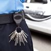 KEY-BAK SUPER48 SD 13oz. Locking Retractable Keychain, 36" Retractable Cord, Black Polycarbonate Case, Leather Duty Belt Loop, Oversized Split Ring