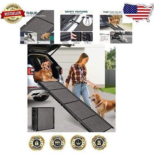 Durable 67" Folding Dog Ramp with Anti-Slip Surface for Large Dogs Up to 200 lbs