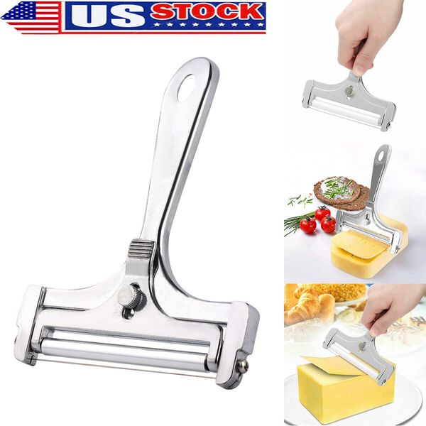 Adjustable Hard Cheese Slicer Stainless Steel Wire Cutter Kitchen Cooking Tool A