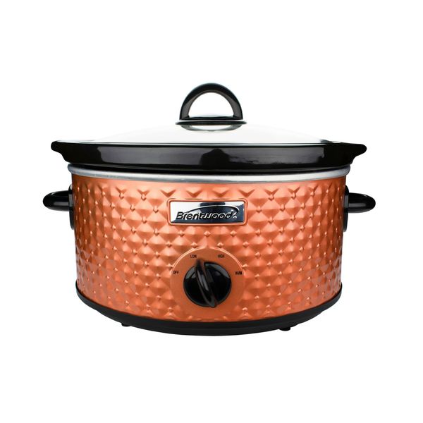 Brentwood Appliances SC136C 3.5-Quart Diamond-Pattern Slow Cooker (Brown)