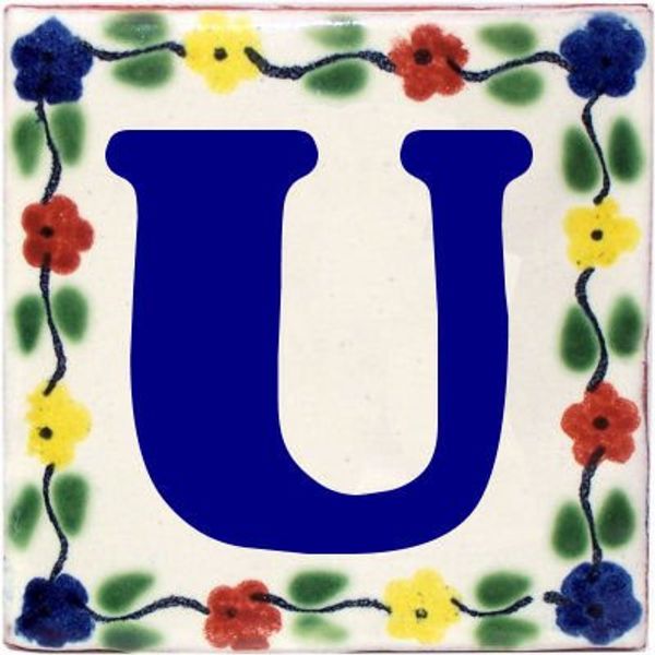 2 pcs Bouquet Talavera Clay House Letter U