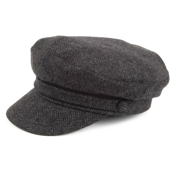 Jaxon & James Herringbone Fiddler Cap - Charcoal Small