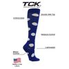 TCK Krazisox Polka Dot Over The Calf Socks (Royal/White, Medium)