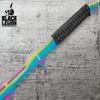 Black Legion Atlantis Fantasy Sword with Sheath | One-Piece Stainless Steel Construction | Rainbow Titanium Coating | Black Cord Grip | Vibrant Fantasy Sword for a Striking Impression | 28" Overall