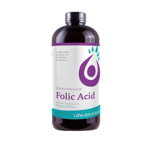 Folic Acid | Professionally Formulated | Completely Natural | Liquid Dietary Supplement | 8 Fl Oz