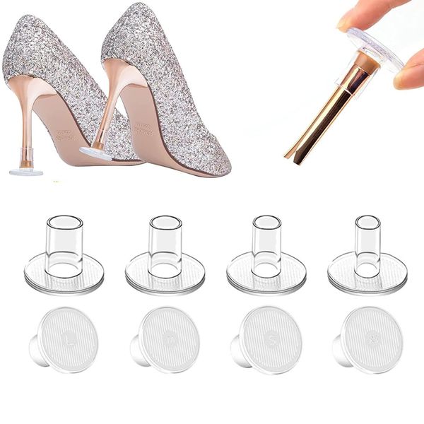 21 Pairs High Heel Protectors, Clear Heel Stoppers for Grass and Uneven Floors, Heel Savers for Women's Wedding Shoes, Prevents Sinking, 4 Sizes (XS*4,S*7,M*7,L*3)