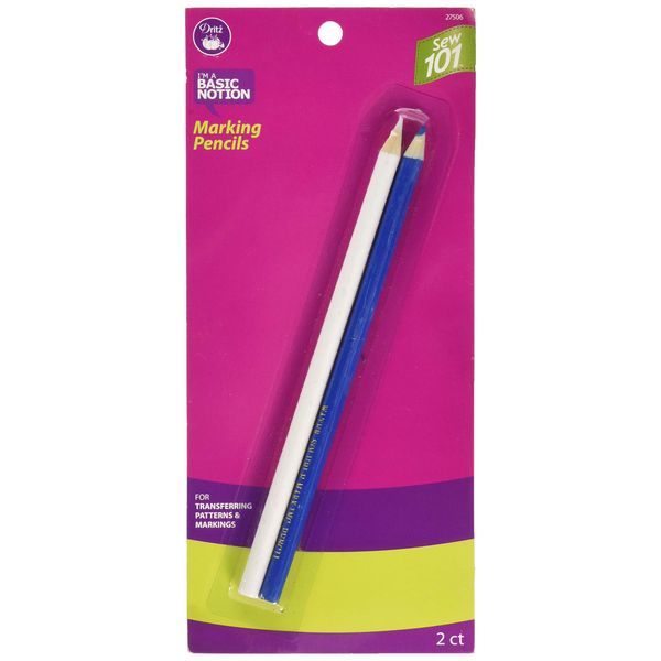 Dritz Sew 101 Combo, Water Soluble, Light Blue and White Marking Pencils, 2 Count (Pack of 1)