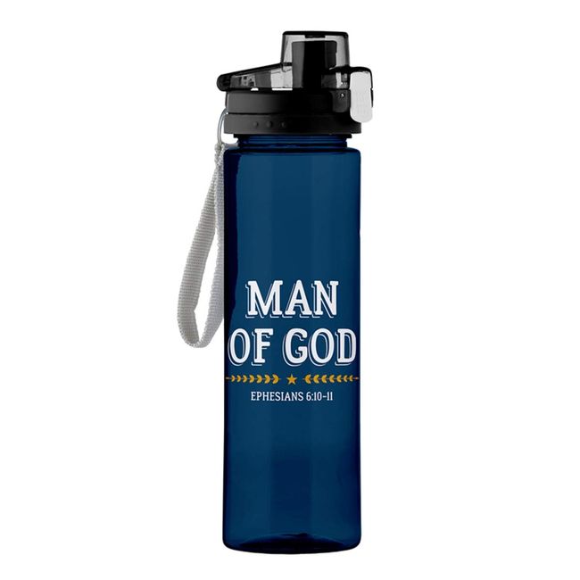 Living Grace Blue Man of God Father's Day Water Bottle, 24 Ounce