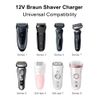 12V for Braun Shaver Charger Cable Series 1, 3, 5, 7, 9 Trimmer Beard 3 Pin Chargers Power Lead Epilator Silk-Epil 9, 7, 5, 3040s, 3010s, 300BT, 3000s, 3020s Razor(Light/Brush)