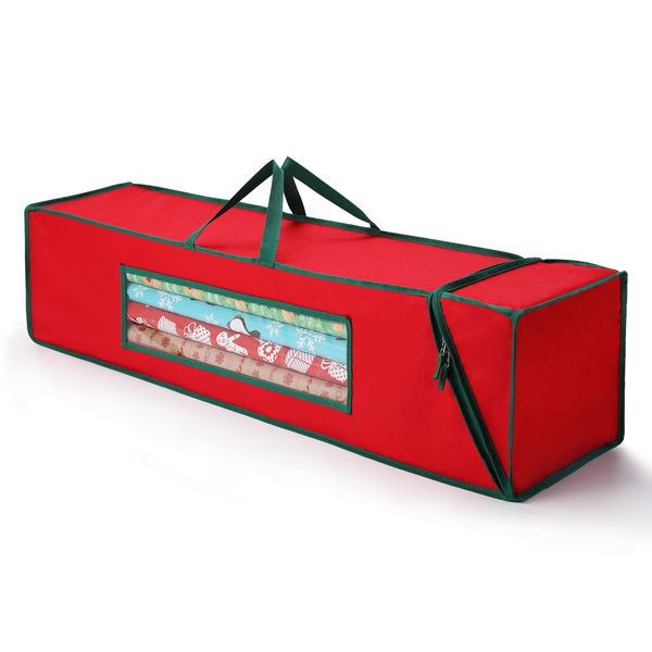 MaidMAX Wrapping Paper Storage Gift Wrap Organizer Fits 42 Inch Long Rolls Christmas Wrapping Storage Bag for Transporting Gift Wrapping Paper 42 x 10 x 10 Inch