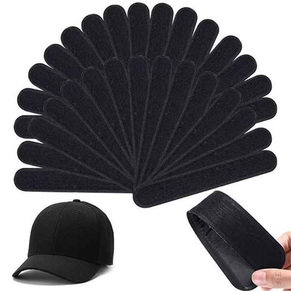 Sweat pads for hats, hat stain prevention tape, 30 pieces, sweat pads for hats, disposable sweat pads, odorless sweat tape, stain prevention tape for sun hat collars, stain-resistant, moisture-proof, heat-resistant (black)