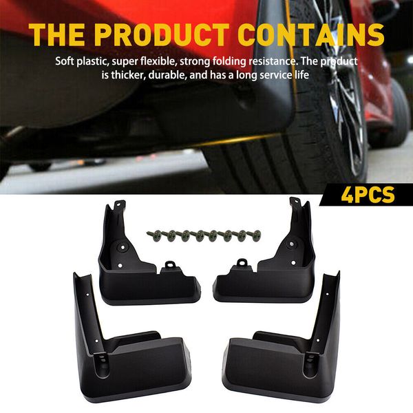 4PCS FRONT+REAR SPLASH GUARDS MUD FLAPS For 20-21 Toyota Corolla 4dr sedan E210