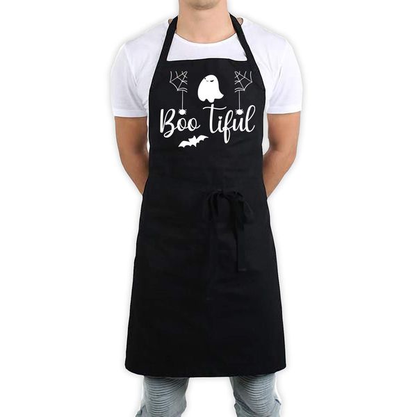Daytripper Boo Tiful Halloween Funny Kitchen BBQ Apron Black