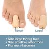 ZenToes 6 Pack Gel Toe Cap and Protector - Cushions and Protects to Provide Relief from Missing or Ingrown Toenails, Corns, Blisters, Hammer Toes (Large, Beige)