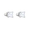 Swarovski Attract stud earrings, Square cut, White, Rhodium plated