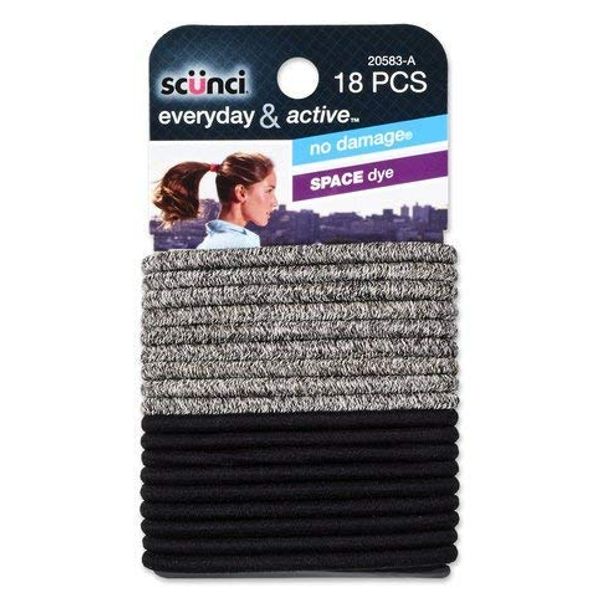 Black/Space Dye Everyday & Active No Damage Elastics 18 Count (Pack of 24)