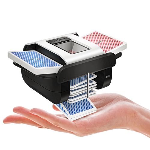 KPAW Automatic Card Shuffler Machine - 1-2 Decks Low Noise Shuffler, Rechargeable & Portable, One Press Shuffling, Automatic Card Shuffler for Texas Hold'em, Skip-Bo, Poker, UNO, Phase 10