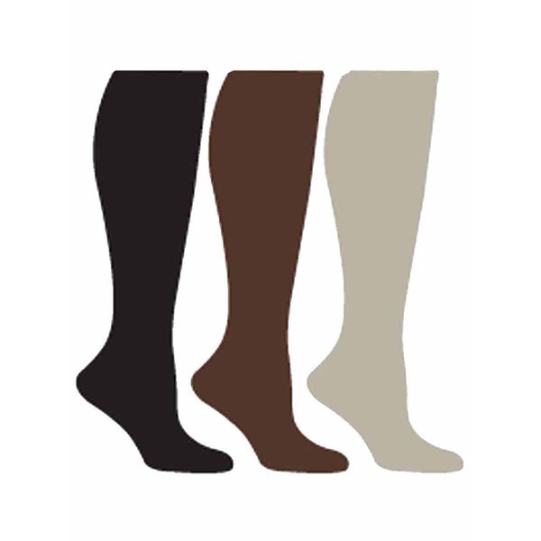 Black Beige Brown 6-Pack Compression Socks