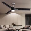 Ceiling Fans with Lights, 56 Inch Black Ceiling Fan with Light, Reversible Quiet