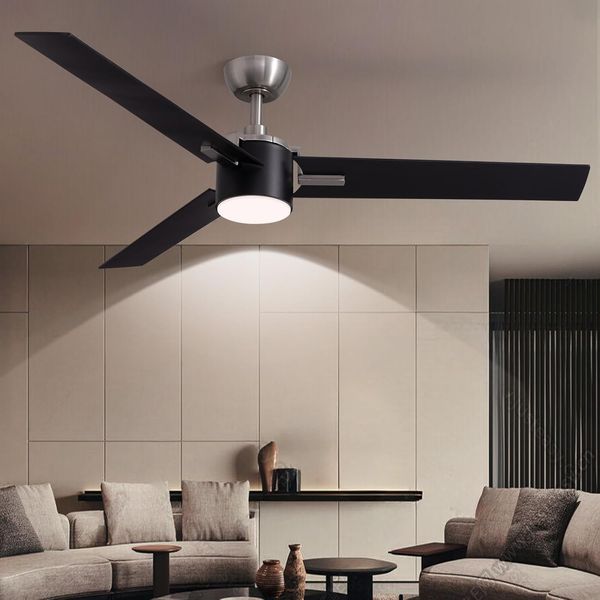 Ceiling Fans with Lights, 56 Inch Black Ceiling Fan with Light, Reversible Quiet