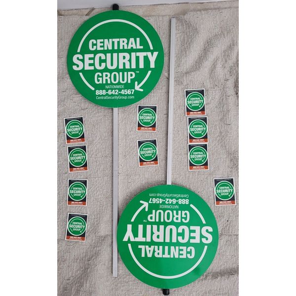 Security yard sign with 10 security stickers (double sided)