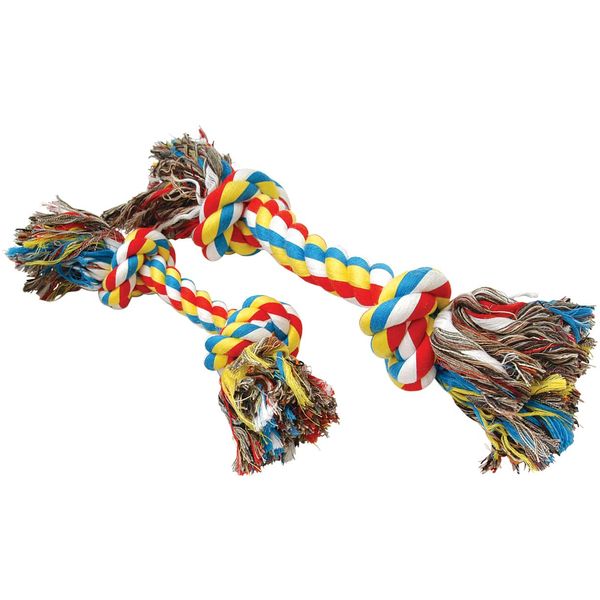 Jeffers Multicolored Rope Bone Dog Toy
