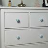 Nicola Spring Ceramic Cupboard Drawer Handle Knobs - Stripe Design - Turquoise - Pack of 6